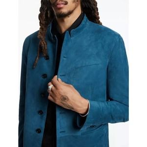 John Varvatos Varick Silky Suede Goatskin Blazer Jacket $2198 EU50